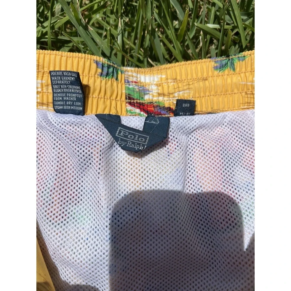 Polo Ralph Lauren Board Shorts Men's Size XL Swim Trunks Elephant Jungle Yellow